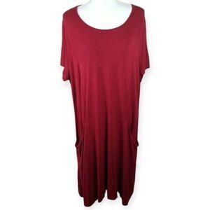BURGUNDY MAXI/MIDI DRESS SZ.4X EUC.  GORGEOUS DRESS IN EXCELLENT USED CONDITION.